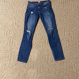 Sneak Peek Dark Blue Ripped Skinny Jeans